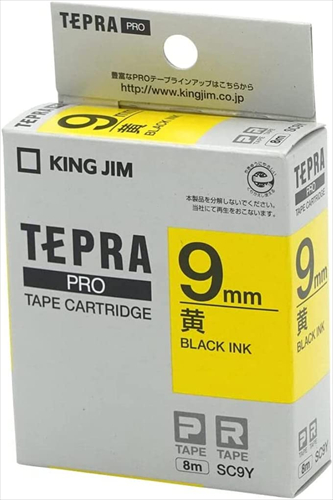 キングジム テープカートリッジ テプラPRO 9mm SC9Y 黄／黒文字｜beisiadenki
