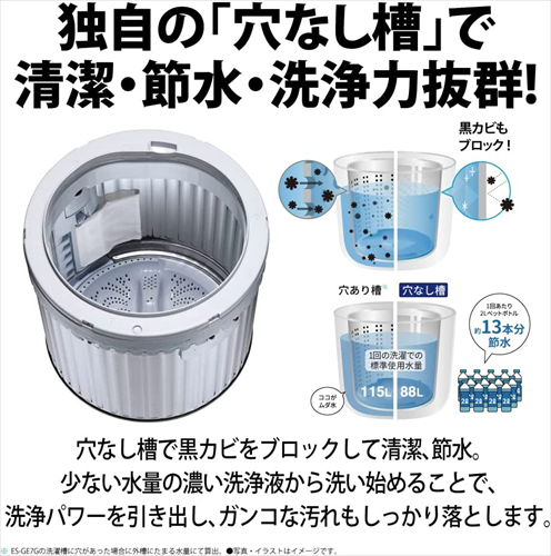 シャープ全自動洗濯機 穴なし槽 7kgの商品一覧 通販 - Yahoo!ショッピング