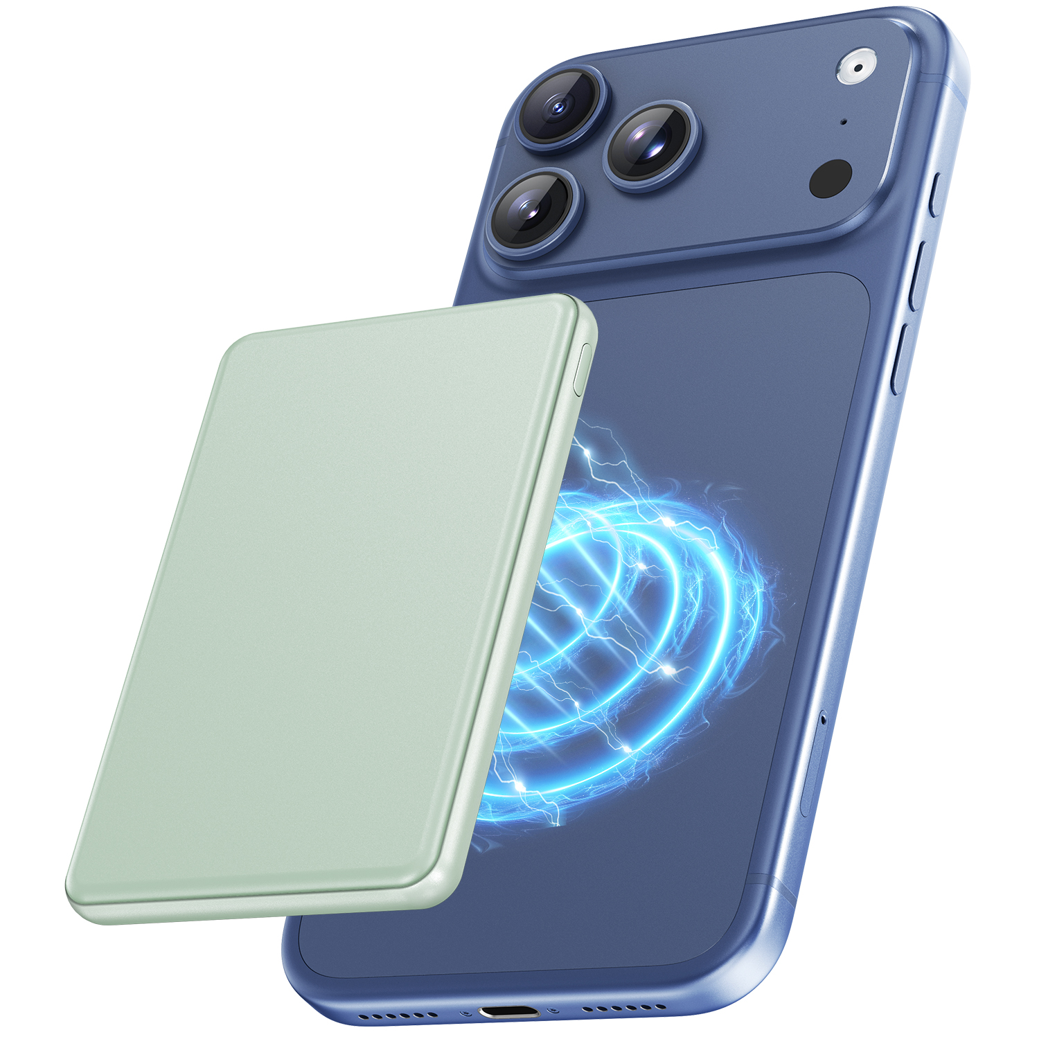 モバイルバッテリー 8000mAh ワイヤレス 磁気 超軽量 薄型 小型