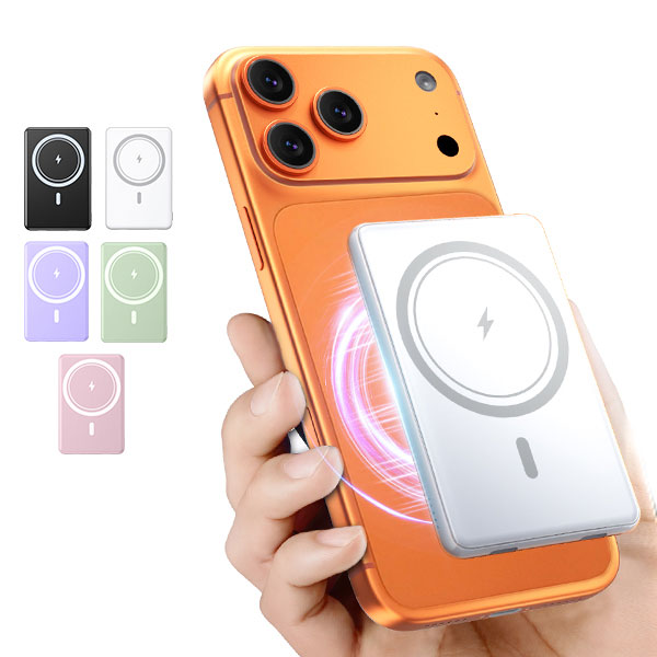 モバイルバッテリー 8000mAh ワイヤレス 磁気 超軽量 薄型 小型