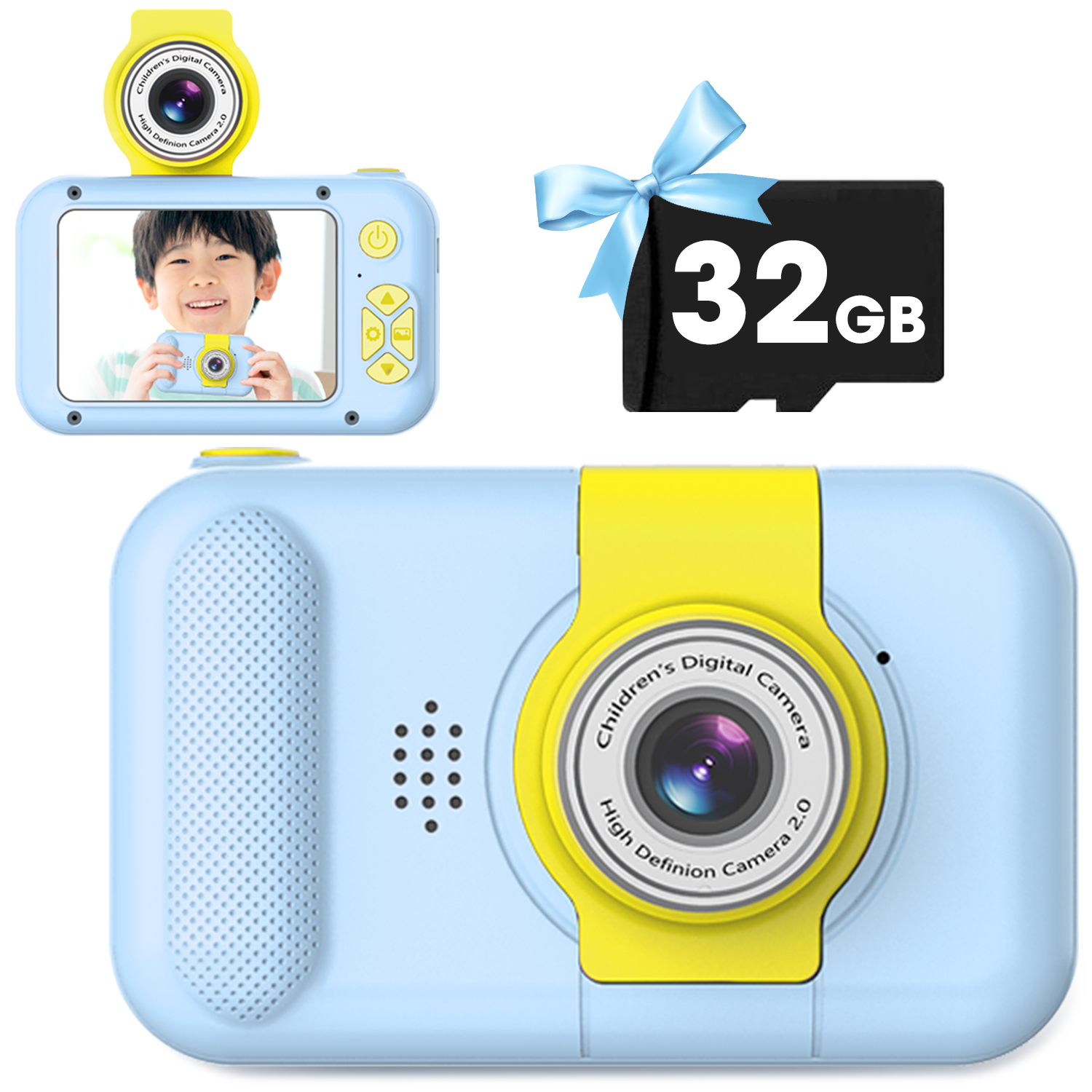 ディスカウント子供用カメラ トイカメラ キッズカメラ 32GSDカート付き