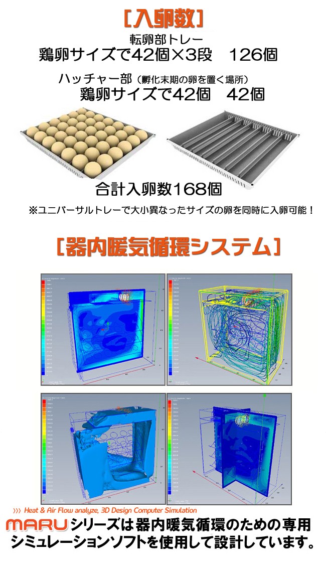 MARU190-DELUXE 業務用全自動孵卵器(ふ卵器・ふ卵機) : eバード - 通販