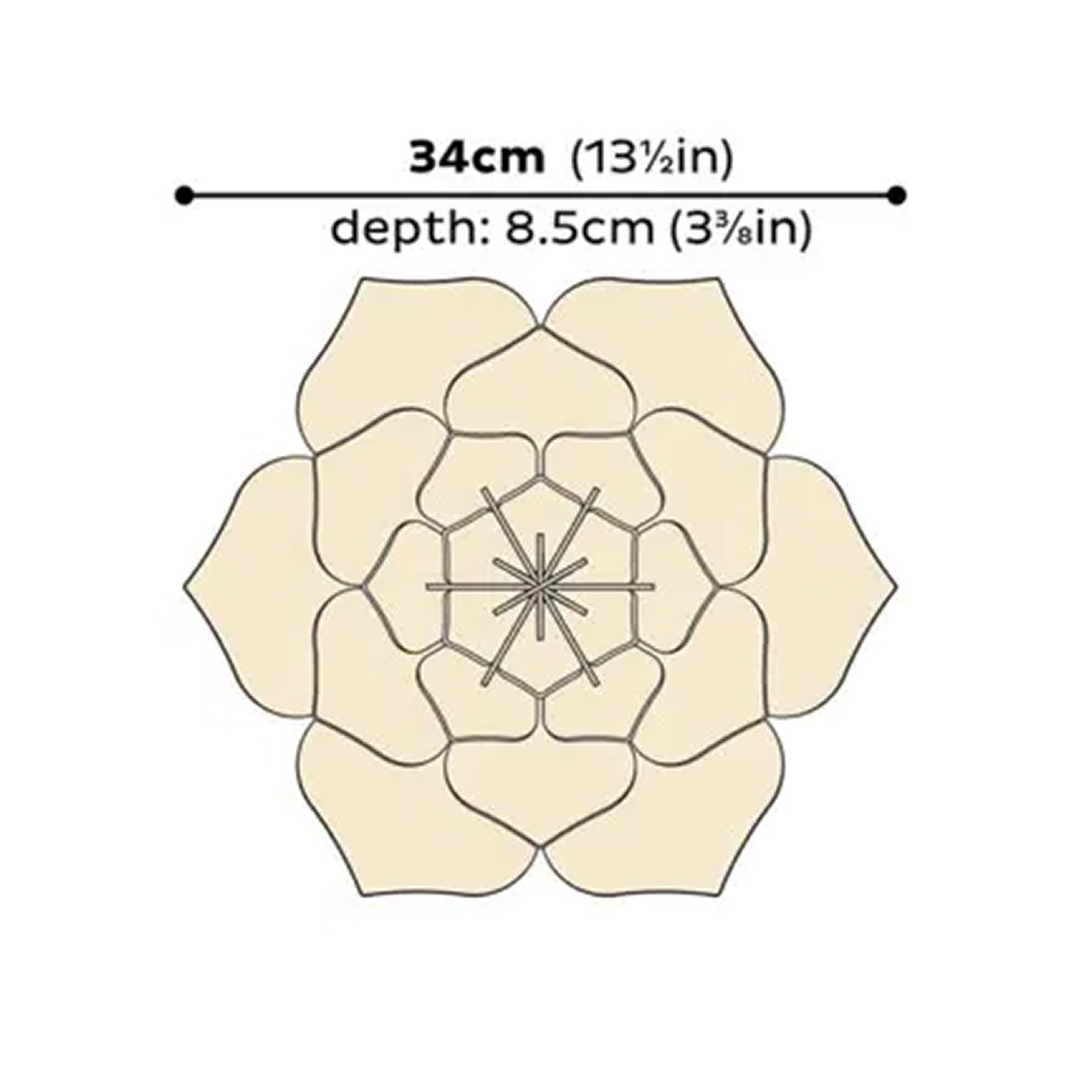 Lovi 北欧雑貨 lovi 飾り ウォール デコ 花 フラワー 34cm 木製