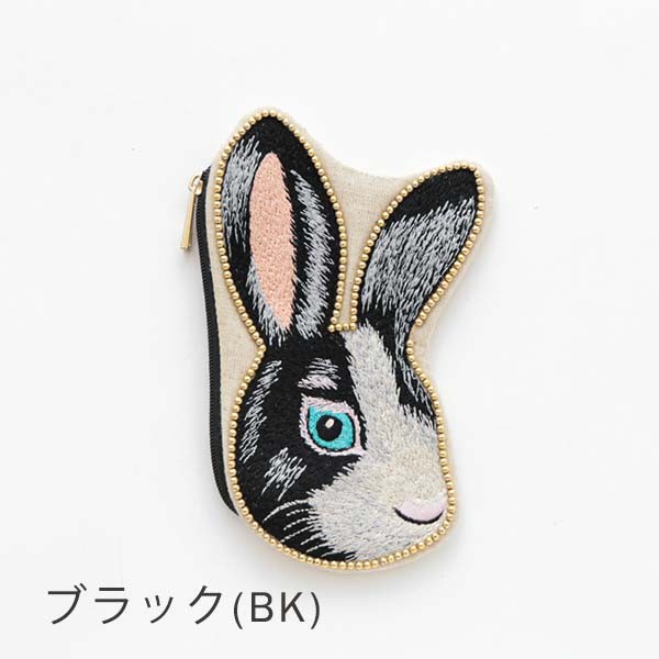 うさ☆小さなフラットポーチ♥️Love白いウサギC（A~D）ハンドメイド BRUNA MIMITSUKIフラットポーチ BRUNA MIMITSUKI フラットポーチ