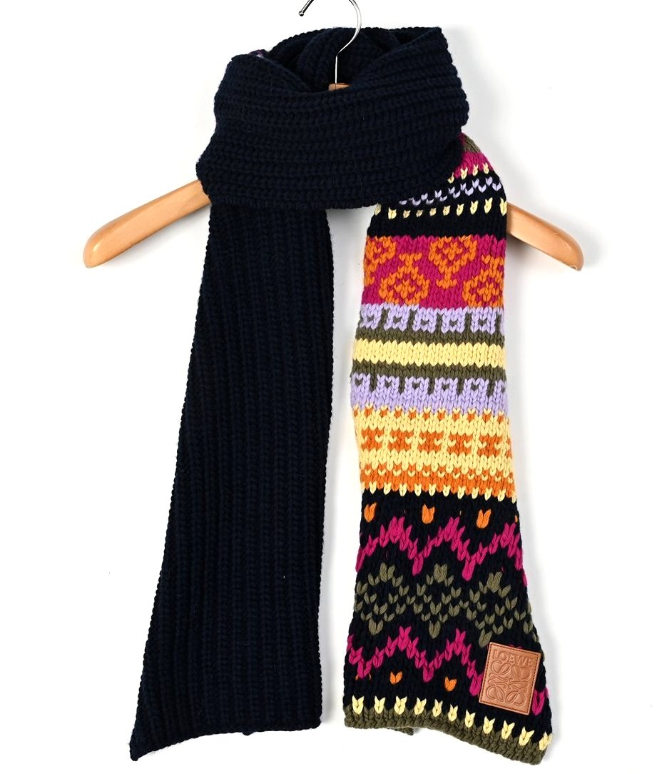 LOEWE（ロエベ） マフラーロエベ ストール ニット ジャガード柄 男女