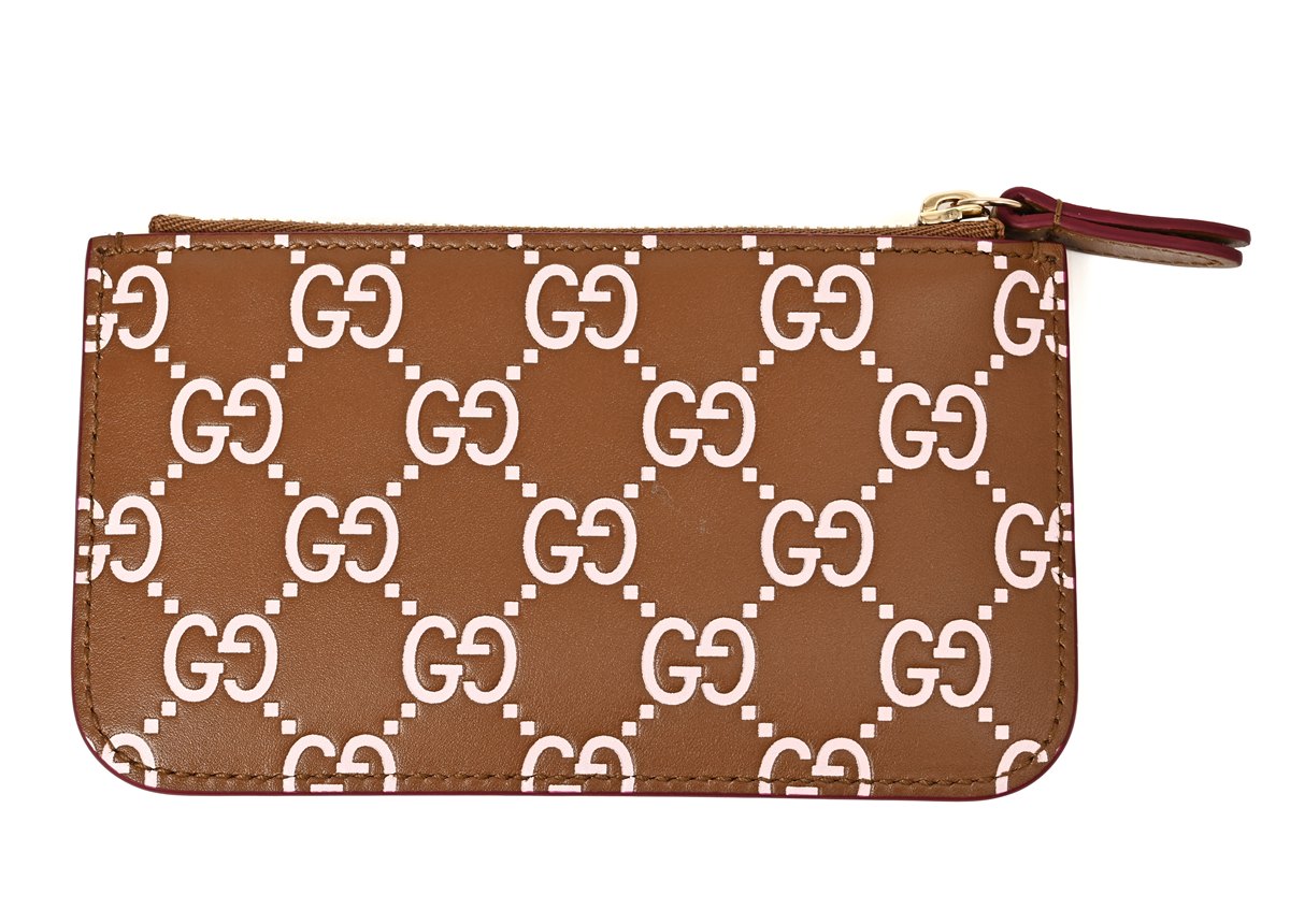 GUCCI（グッチ） GUCCI｜カードケース｜GGエンブレム｜ブラウン×ピンク