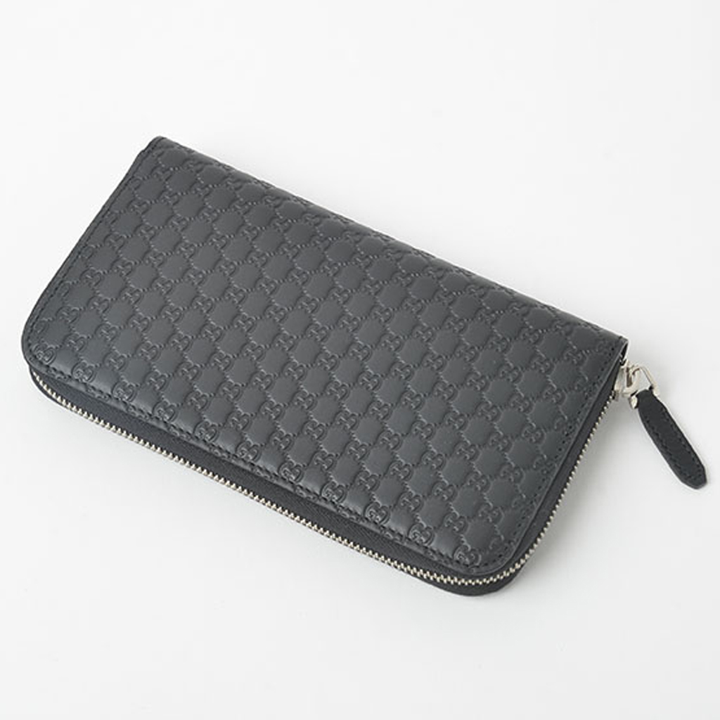グッチ 449391 レザー マイクログッチシマ 長財布 GUCCI 美品 GUCCI グッチ 財布 レディース 449391 ラウンドファスナー長財布