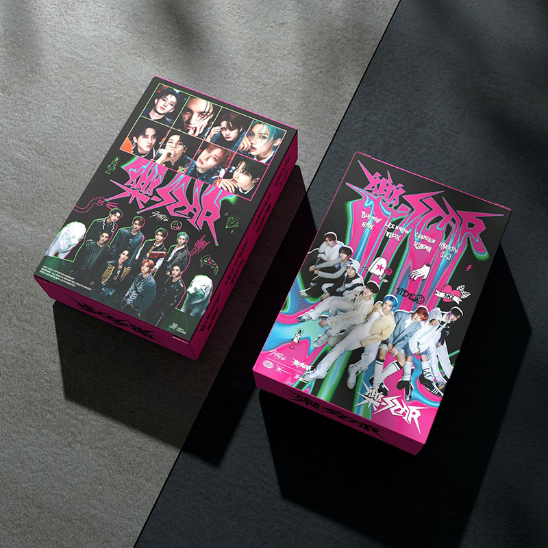 Stray Kidsグッズ ギフトボックス  テープ トレカ 写真 K-POP 韓国 アイドル Anniversary 応援 小物 LOMOカード シールセット 55枚 ストレイキッズ｜bellaandsugar｜08