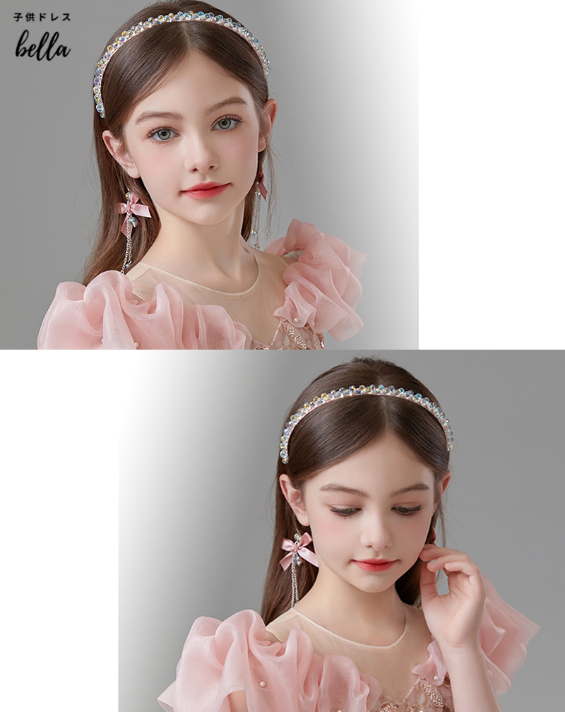 ヘアアクセサリ イヤリング 発表会 結婚式 高級 プリンセス ヘッド