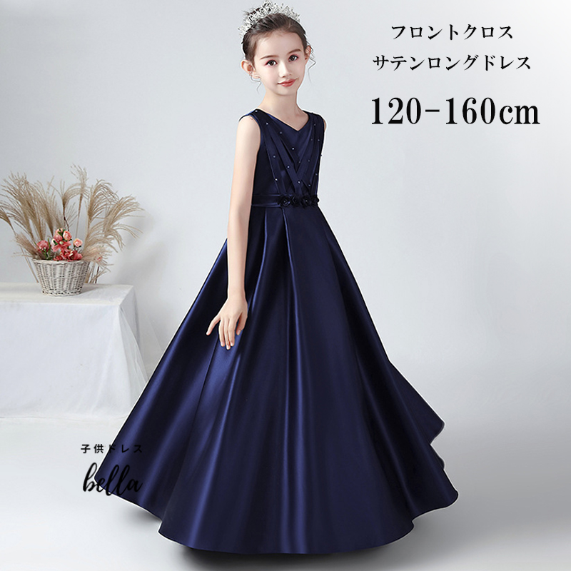 シビラ　シルバー ロングドレス 3/4袖 リボン付き ky020.jpg