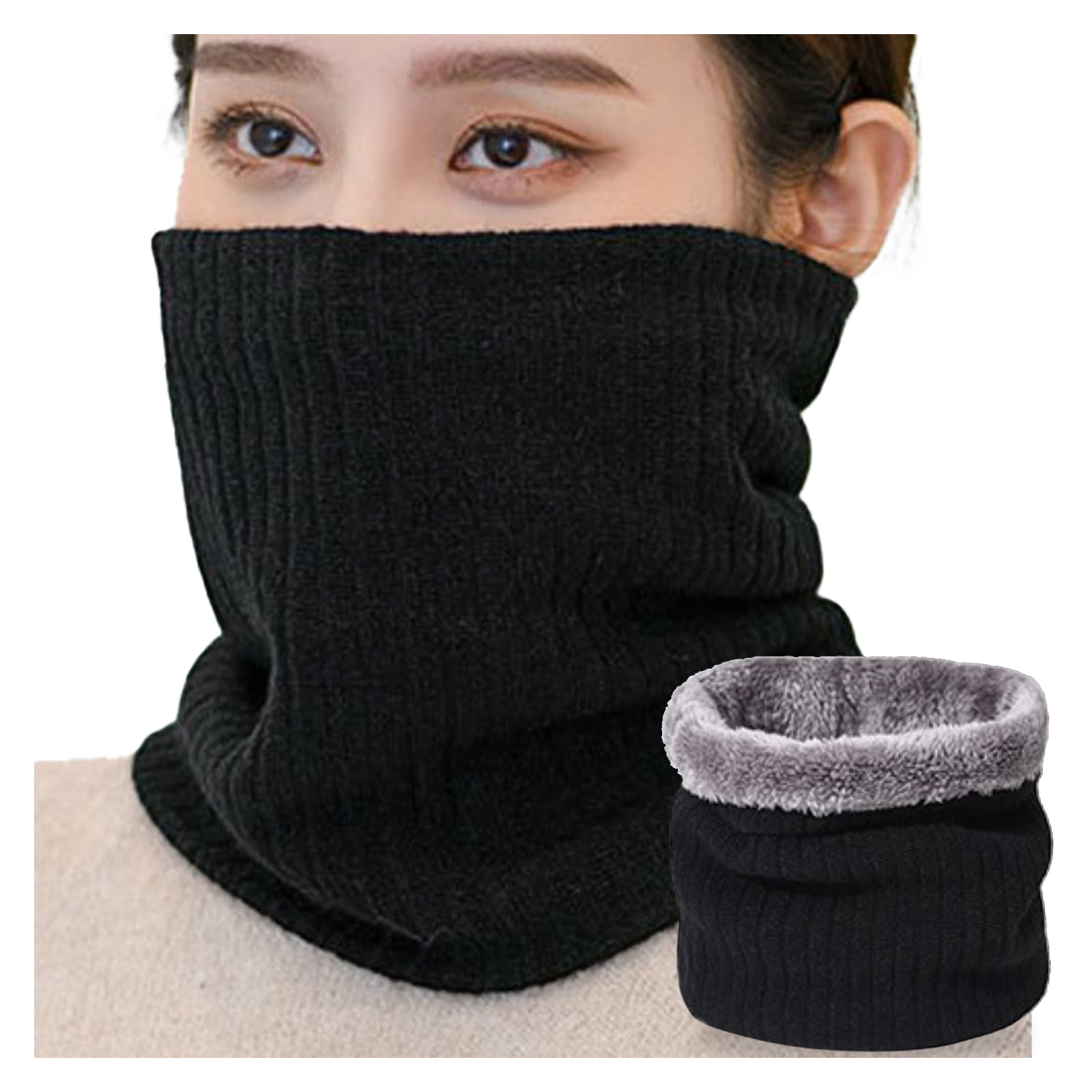 ネックウォーマー メンズ レディース 裏ボア 裏起毛 軽くて暖か かのこ