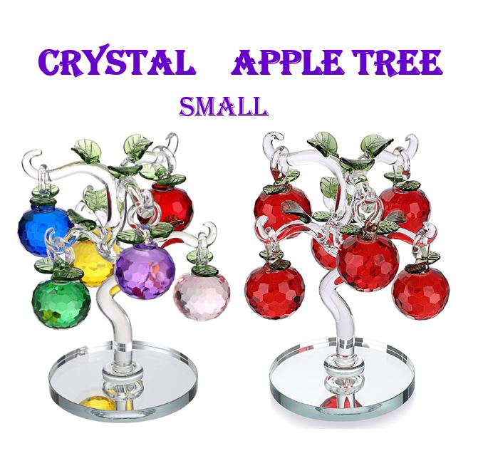 クリスタル 水晶 リンゴの木 アップルツリー 3cm サンキャッチャー 木 