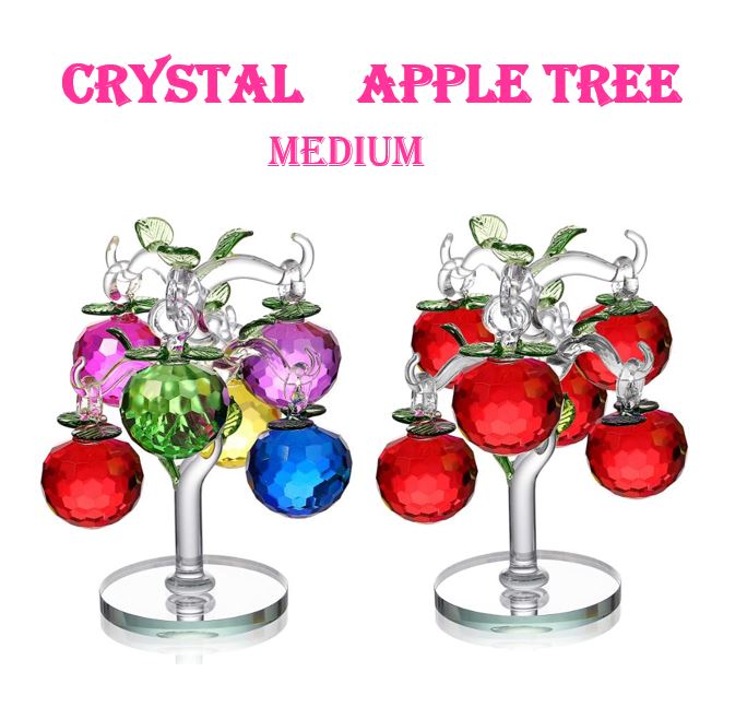 クリスタル 置物 アップルツリー 4cm リンゴの木 木 りんご ガラス 