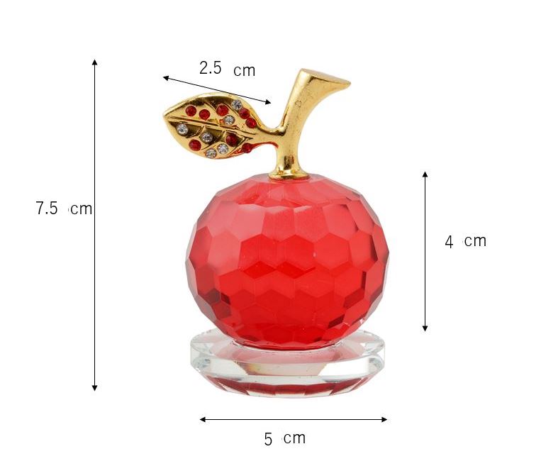 クリスタル 水晶 リンゴ アップル 5cmサンキャッチャー 木 林檎 