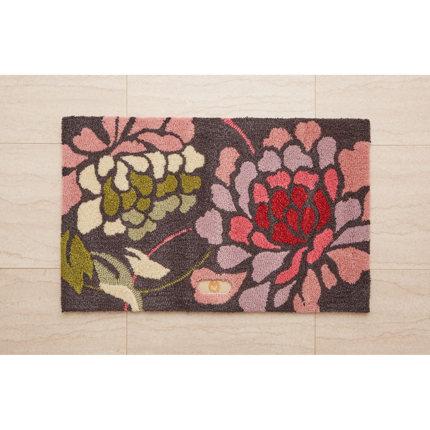 蓮の花柄の玄関マット／ミラ・ショーン 約70×120 : ベルメゾン Yahoo