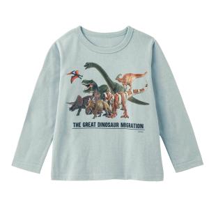 Tシャツ 長袖 トップス 子供 キッズ 男の子 ボーイズ リアル恐竜プリント プリント Schlei...