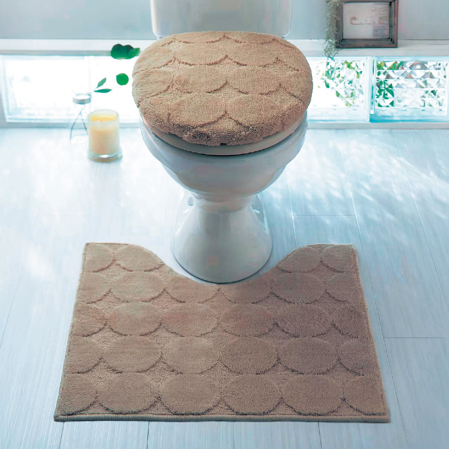 ベルメゾン（BELLE MAISON） トイレマット フタカバーセット セット