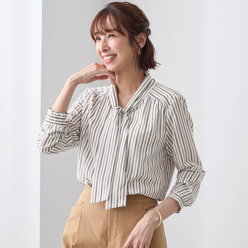 (ラッセル) Russell レディース ヘリンボーン 半袖ワークシャツ ブラウス トップス ワイシャツ 女性用  BC2742 (ホ ベルメゾン ブラウス レディース シャツブラウス トップス