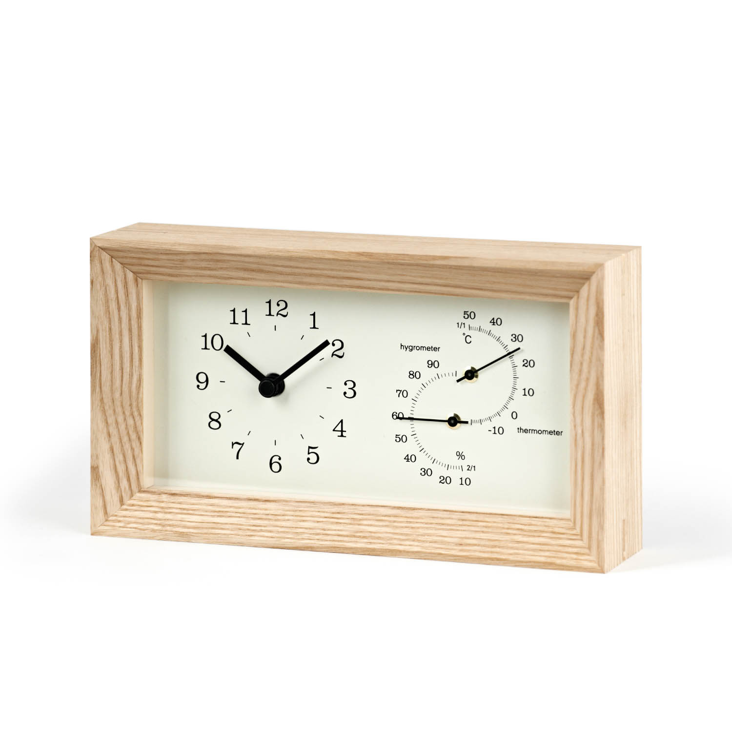 レムノス 置き掛け可能！木製の置き時計＆温時計＆湿度計「ＦＲＡＭＥ」｜bellemaison｜02