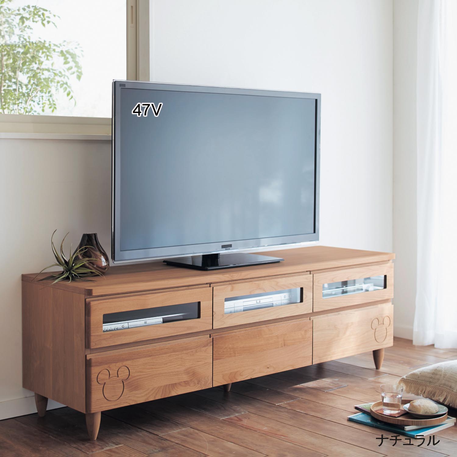 ベルメゾン ディズニー コンパクトテレビ台「ミッキーモチーフ