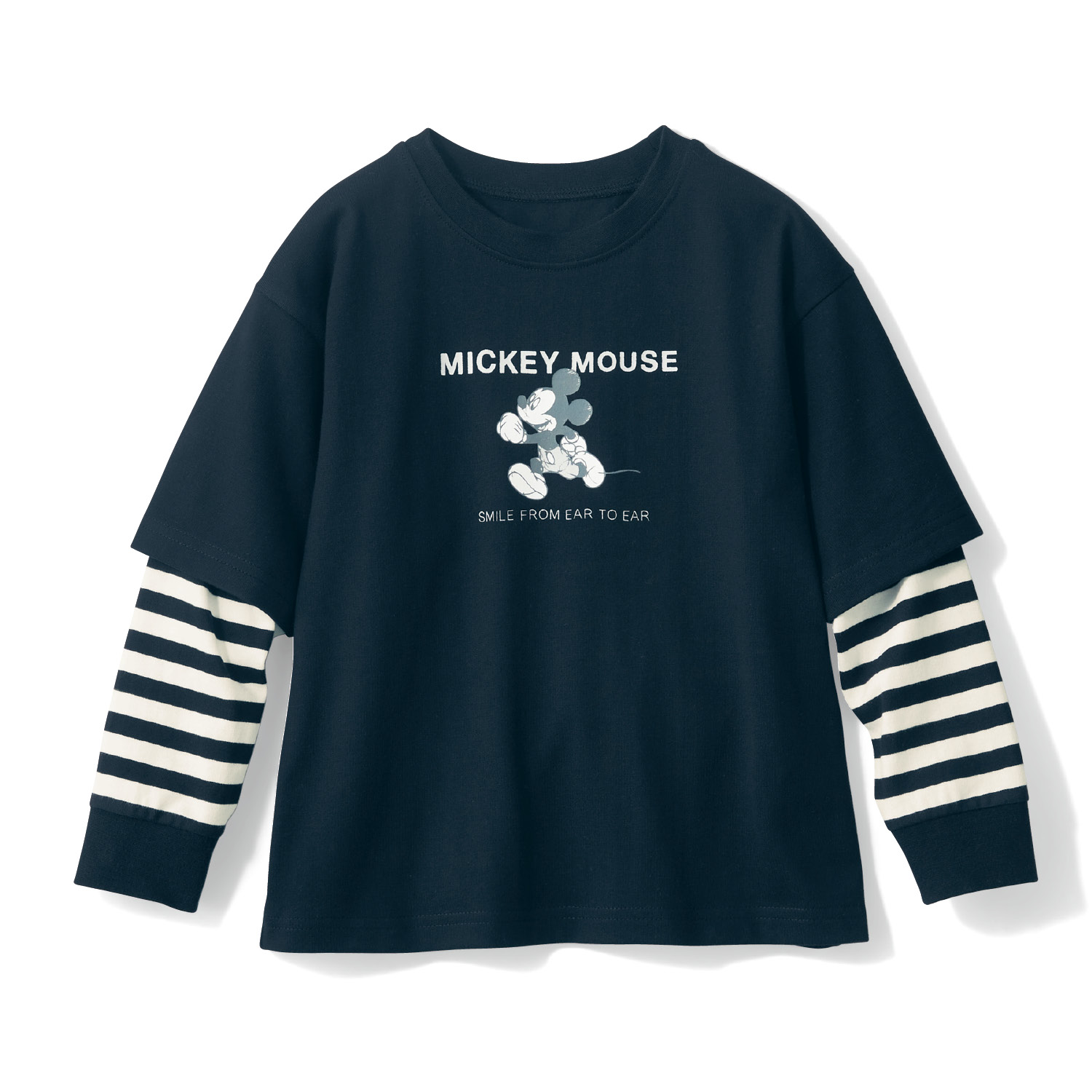 76 Off Tシャツ Disney ディズニー 長袖 ボーダー レイヤード風 ドロップショルダー 90 100 110 1 130 140 Columbiatools Com