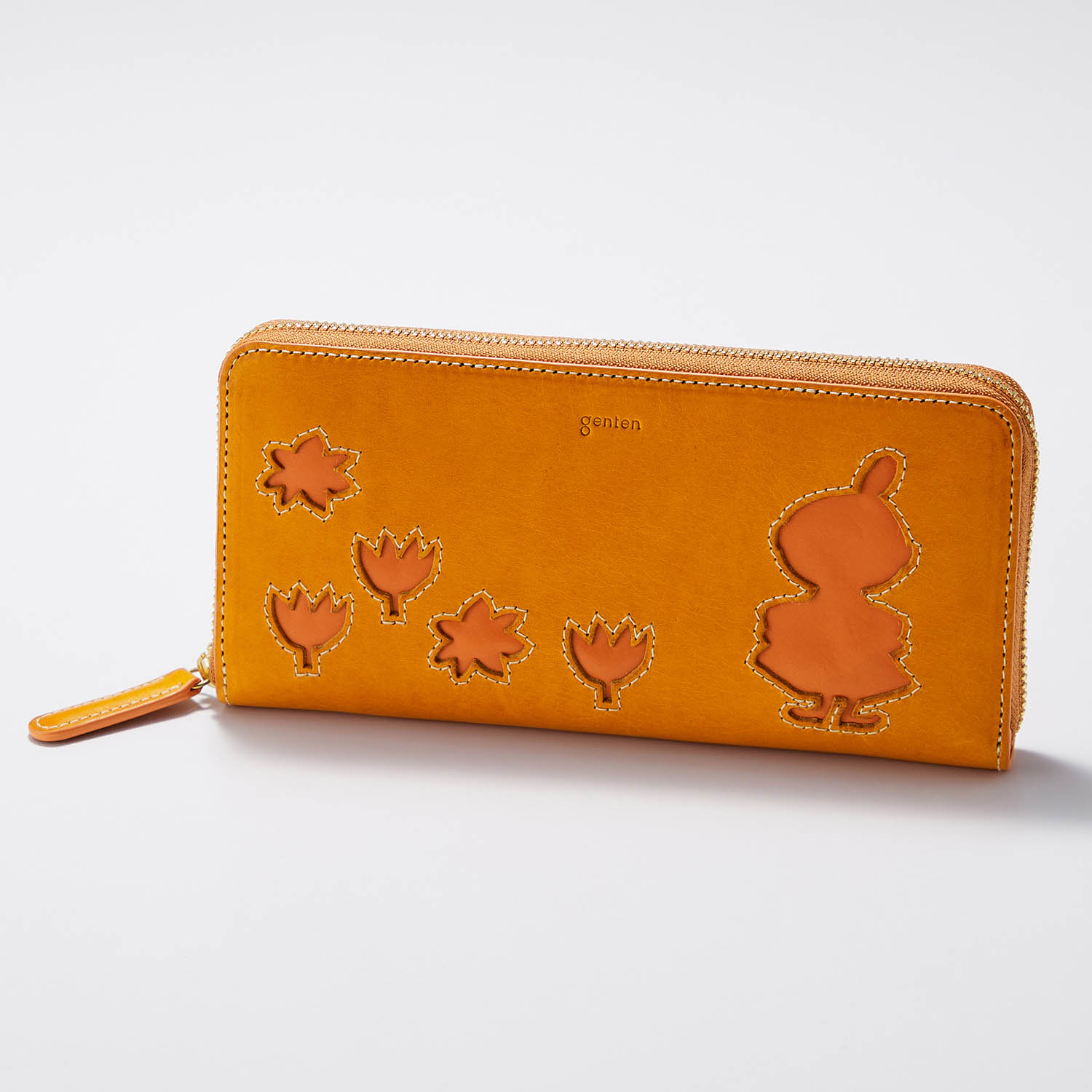 MOOMIN ムーミン genten イタリアンレザーカットワーク長財布