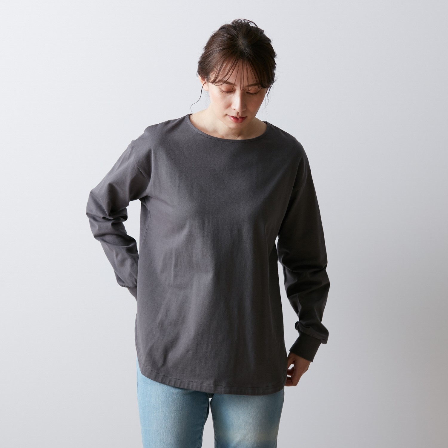 Tシャツ 長袖 チュニック ロンティー ロンT プルオーバー
