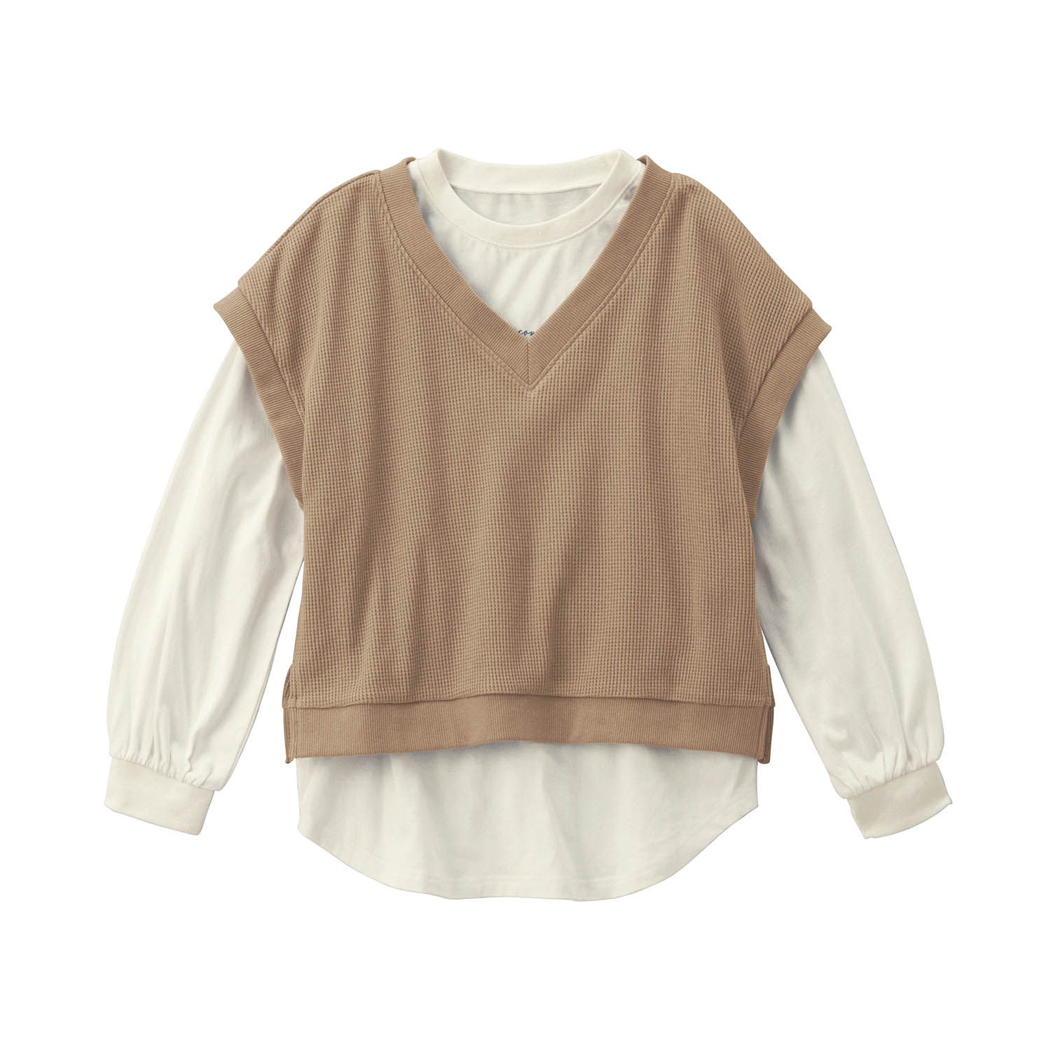 ベスト Tシャツ 長袖 セット 上着 アウター トップス カットソー 子供 キッズ 子供服 女の子 ...