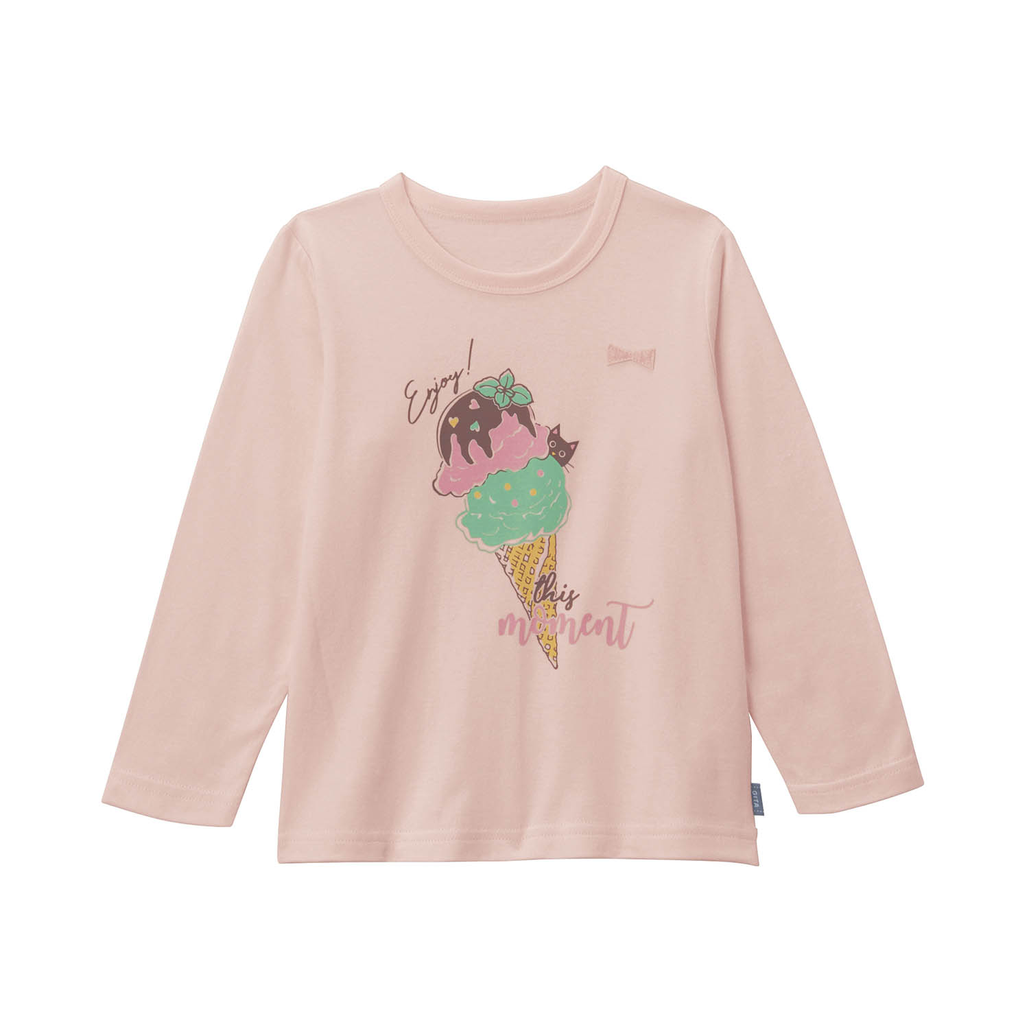 Tシャツ キッズ 長袖 ロンT カットソー トップス プリントT 名札付け