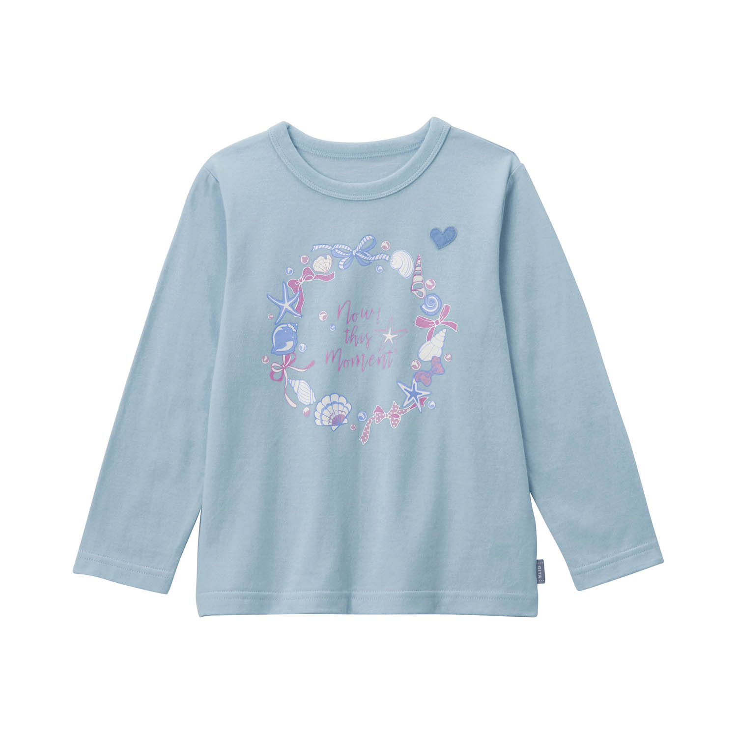 Tシャツ 長袖 トップス ロンティー ロンT ロングTシャツ 子供 キッズ ジュニア 女の子 ガールズ ガーリー プリント 名札付けワッペン付き  ジータ GITA おしゃれ