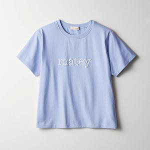 Tシャツ 半袖 トップス 子供 キッズ 子供服 女の子 ガールズ ガーリー かわいい パール調ロゴ ...