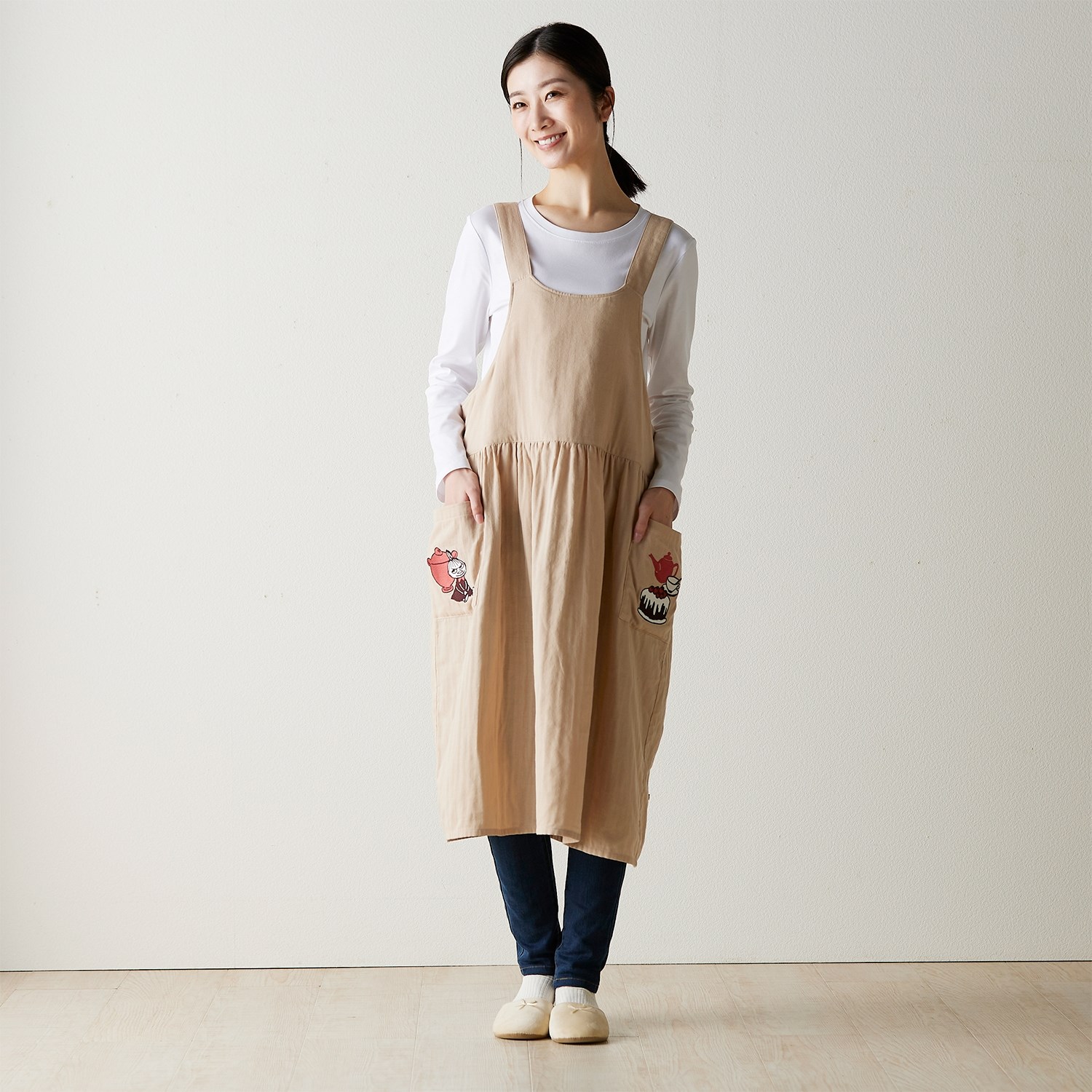 MOOMIN エプロン レディース サロペットエプロン 調理グッズ