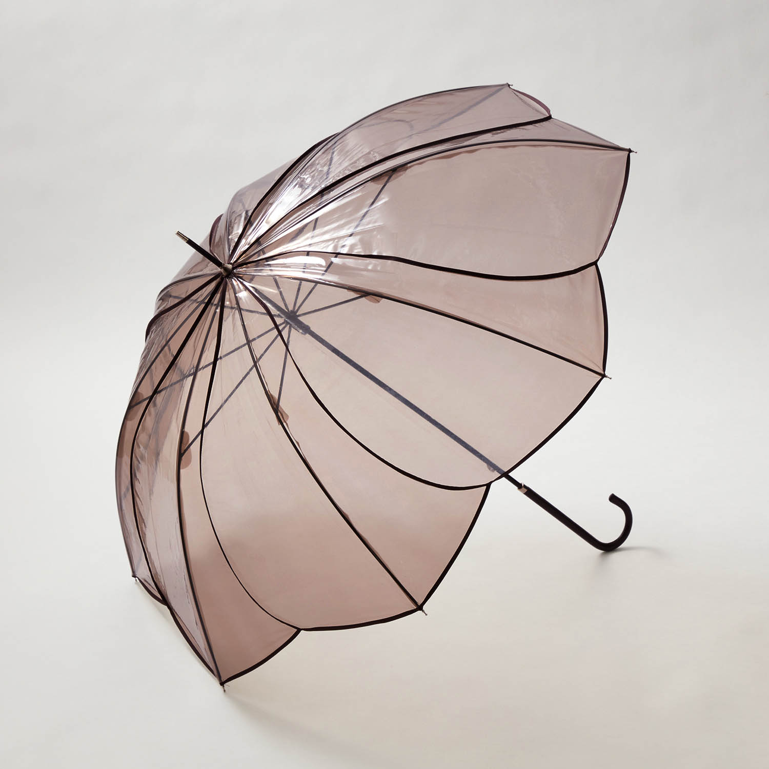 傘 長傘 アンブレラ レイングッズ 雨具 透明 ファッショングッズ フラワー型 パイピング ファッシ...
