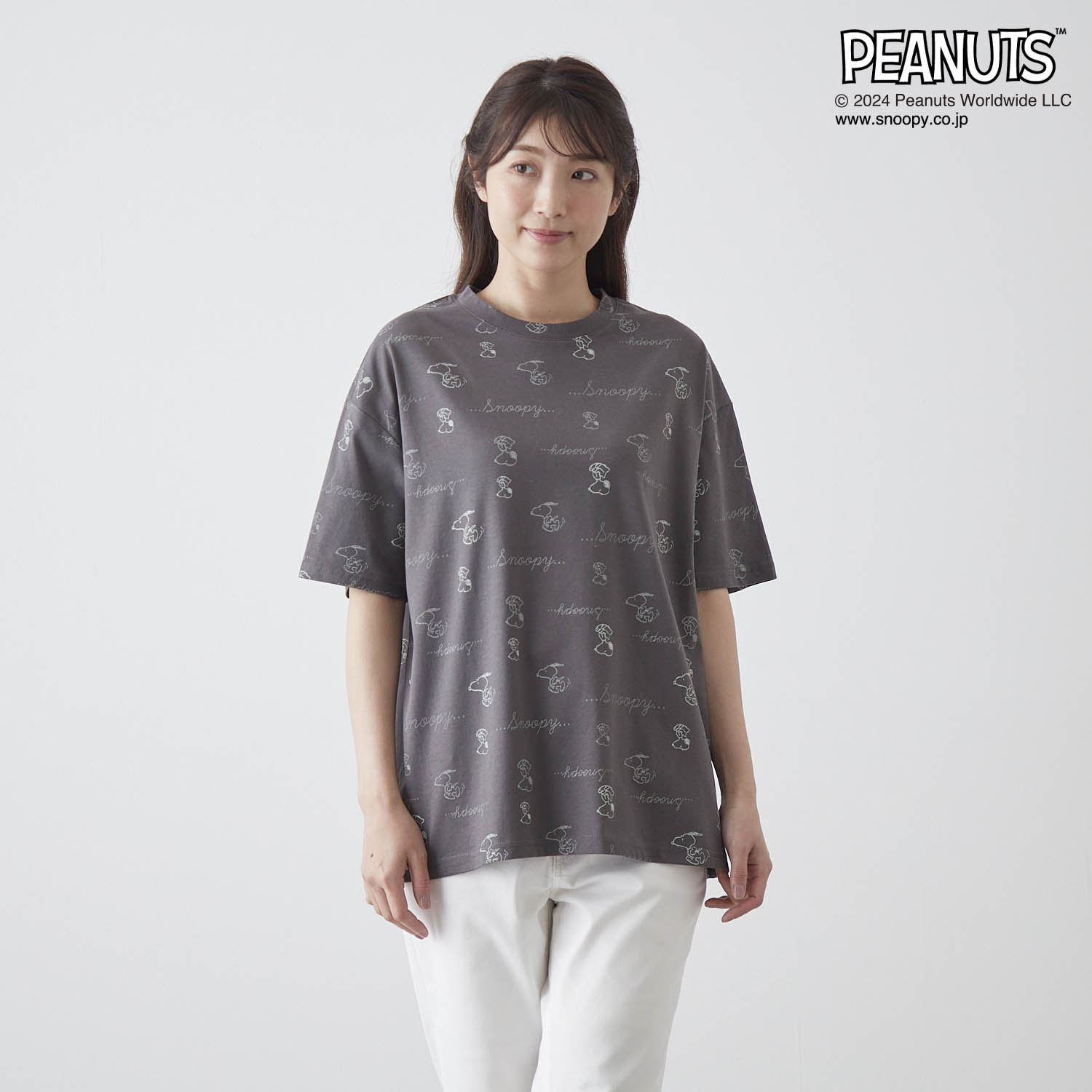 PEANUTS 総柄Tシャツ「スヌーピー」 M L LL 3L｜bellemaison｜02