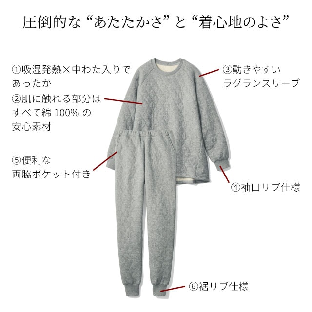 楽天市場】パジャマ レディース 綿100％ キルトニット 長袖 冬