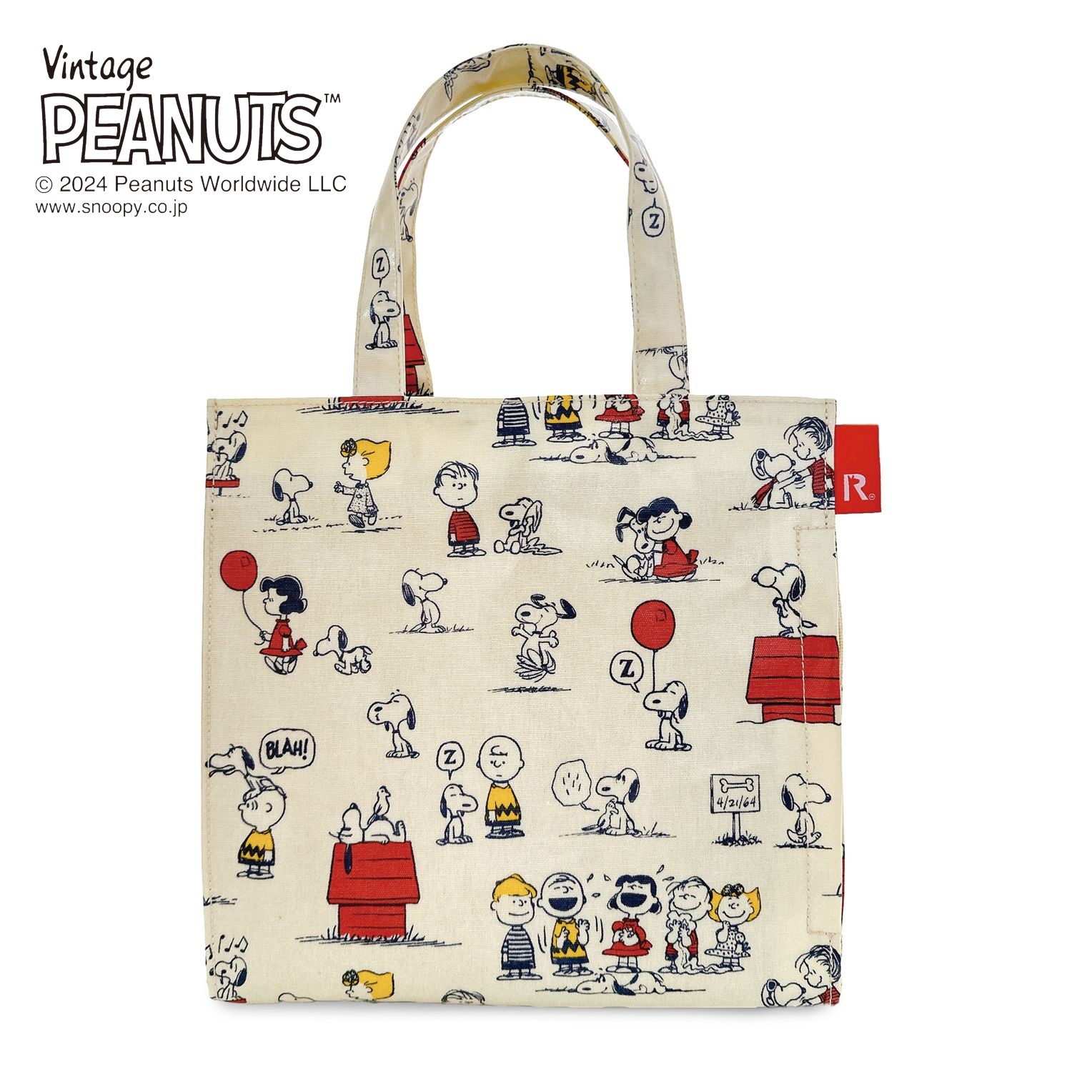 PEANUTS ラミネート加工トートバッグ／スクエア・ピーナッツ