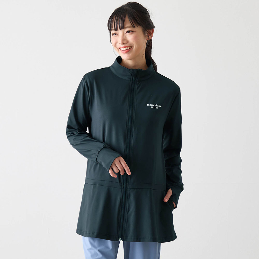 ジャケット レディース アウター 上着 羽織もの ウィメンズ UVカット ロング丈 日焼け対策 シンプル おしゃれ marie claire スポーツ 外出 ジャケット レディース アウター 上着 羽織もの ウィメンズ UV