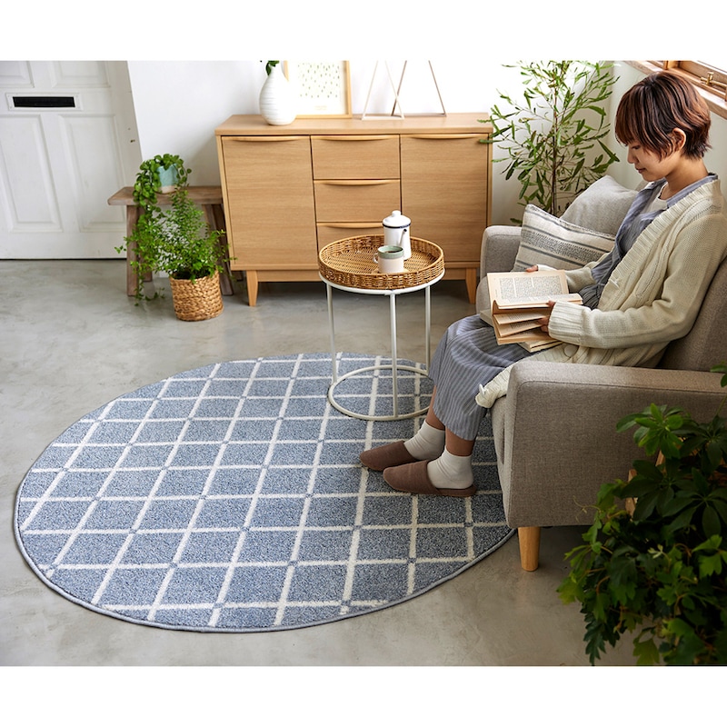 ベルメゾン（BELLE MAISON） ラグ マット ラグマット 円形 防ダニ
