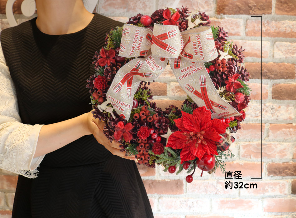 美しいポインセチアのリース♡約30センチ　SALE‼️ belles-fleurs_2023-9