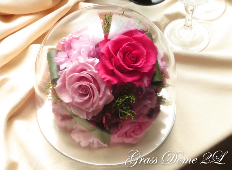 クリスマス プリザーブドフラワー #ガラスドーム〈2L〉 ガラスドーム