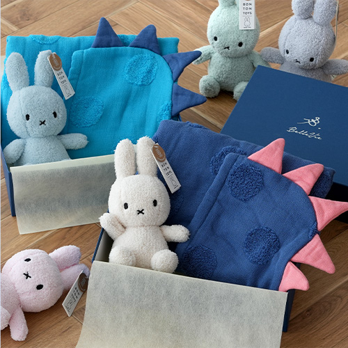 SOF(ソフ)フード付きバスタオル 恐竜+Miffy Terry 23cmぬいぐるみギフトセット | 出産祝い ギフト miffy 男の子 女の子