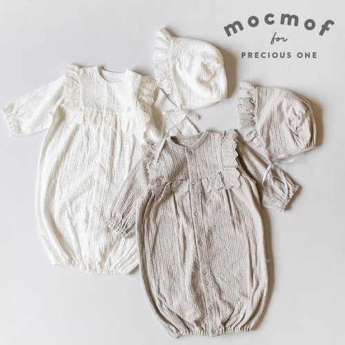 mocmof（モクモフ） 出産祝い レース2wayオール+ボンネットセット お