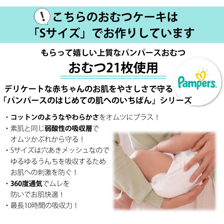 おむつサイズはSサイズを21枚使用