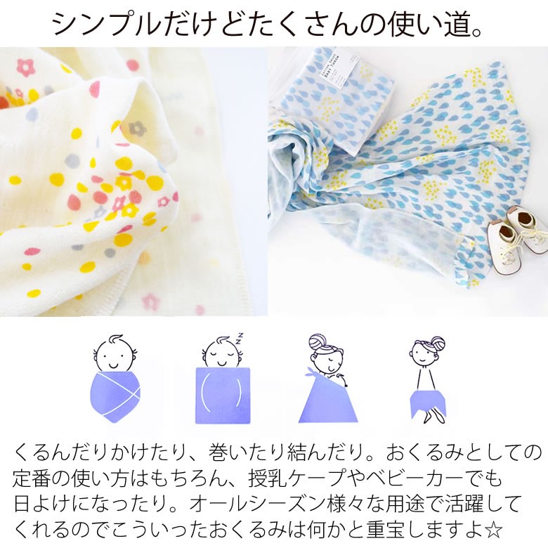【出産祝い おくるみ】名入れコットンガーゼのベビースロー