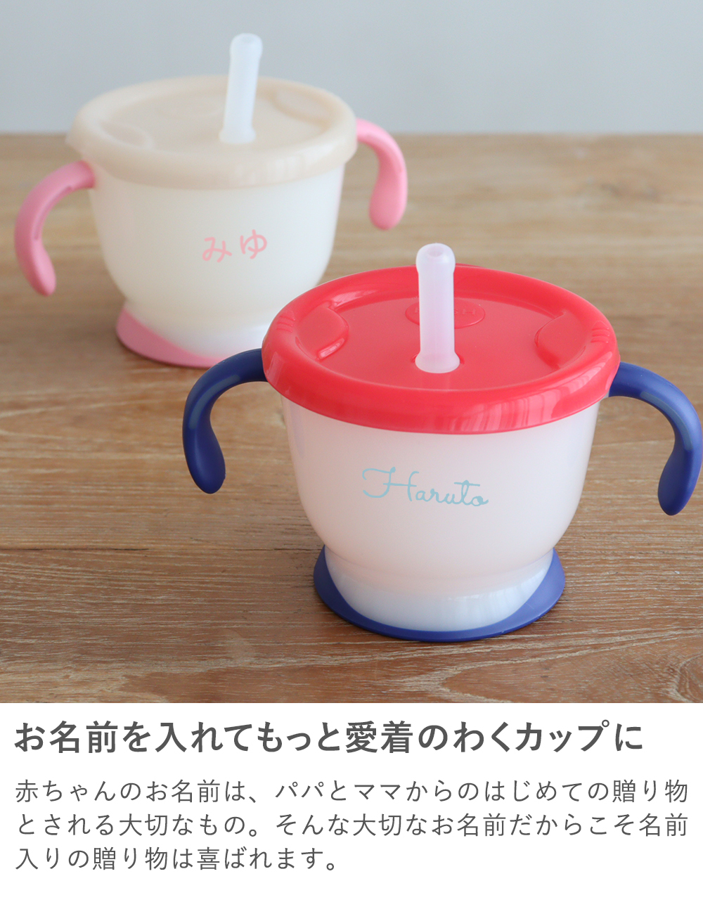 【出産祝い ベビー食器】ミッキー・ミニー アイコンランチプレート+お食事スタイセット+アクリア名前入りストローマグ お名前を入れてもっと愛着のわくカップに