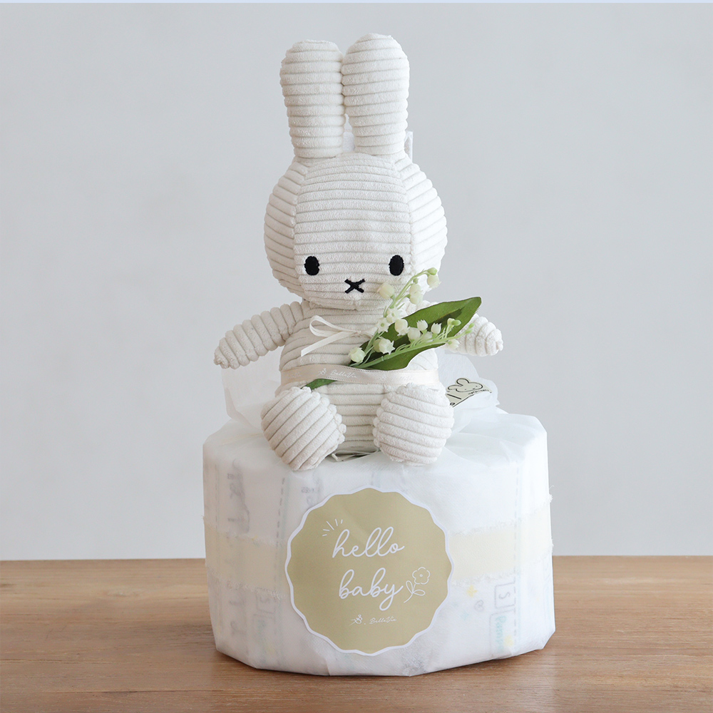 出産祝い コーデュロイミッフィーおむつケーキ 男の子 女の子 ミッフィー miffy ぬいぐるみ 誕生日 プレゼント | Miffy | 03