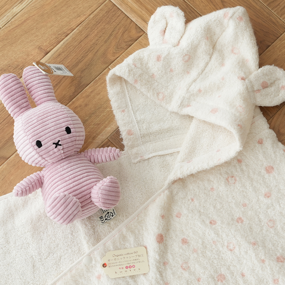 Mule（ミュール）フード付きバスタオル＋コーデュロイミッフィーセット 赤ちゃん 子ども 1歳誕生日 日本製 男の子 女の子 おしゃれ かわいい ボントントイズの画像