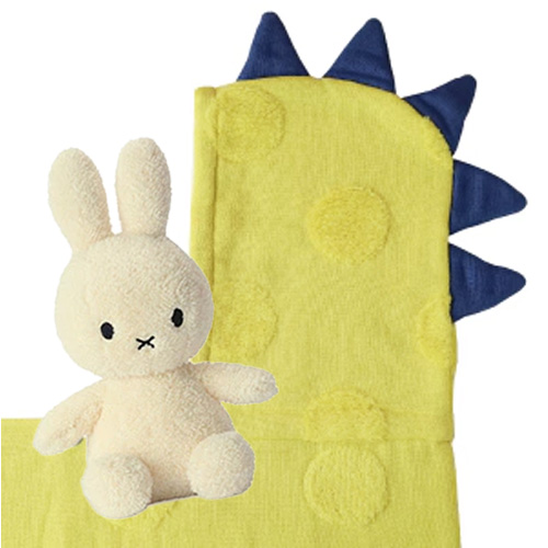 SOF(ソフ)フード付きバスタオル 恐竜+Miffy Terry 23cmぬいぐるみギフトセット | 出産祝い ギフト miffy 男の子 女の子の画像