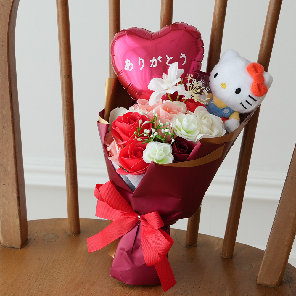 発表会 花束 サンリオ ソープフラワー ミックス シャボンブーケ|SANRIO ぬいぐるみ 母の日 誕生日祝い 退職祝い 卒業祝い 入学祝い 卒業式 キャラクターブーケ 関連画像5