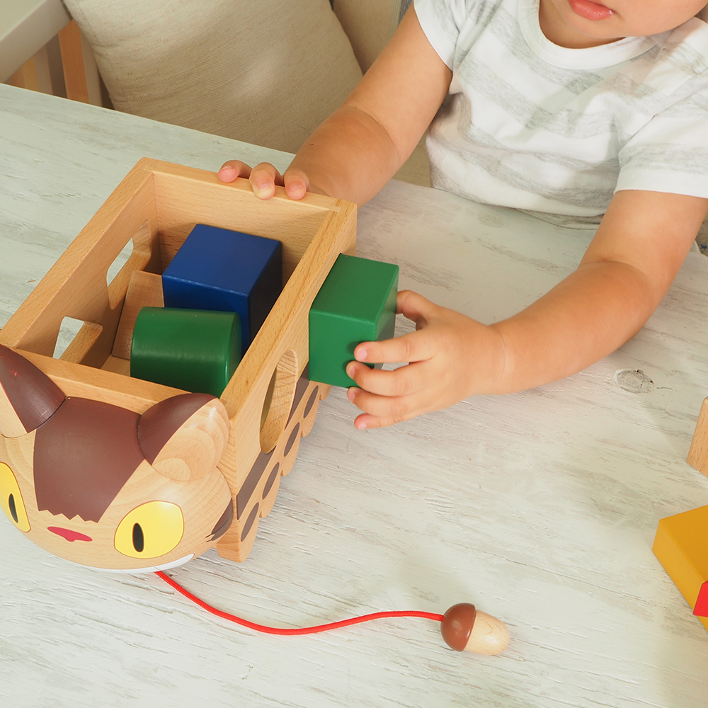 となりのトトロ ネコバスつみき(お名前プレート付き) １歳２歳３歳 知育玩具 おしゃれ 誕生日 出産祝い パズル 積み木 木のおもちゃ クリスマス_3
